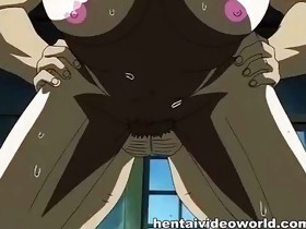 Busty girl gets her 1st hentai facial