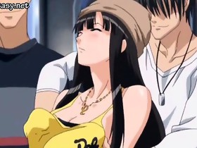 Brunette anime beauty receives rubbed