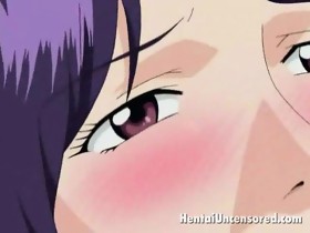 Superb hentai babe giving blowjob and getting..