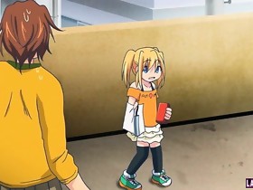 Cute little anime teenie works chaps hard dong