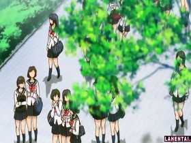 Hot hentai teacher and schoolgirls acquires..