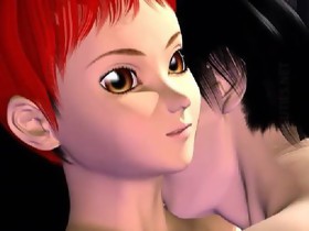Pleasing redhead 3D hentai girl gets nailed