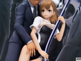Anime teen gets molested on the subway