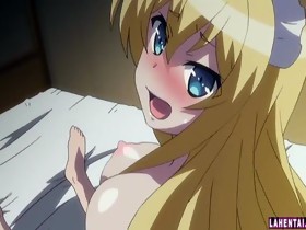 Blond hentai maid gets licked and screwed