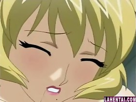 Big titted golden-haired hentai babe rides pecker