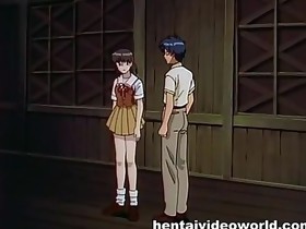 Bound anime schoolgirl ravished in the cella
