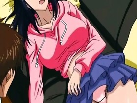 Cute hentai schoolgirl showing undies up her..