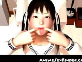3D Schoolgirl Receives Face Jizzed!