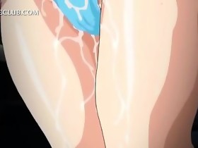 Lusty anime girl in nylons riding biggest cock..