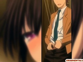 Breasty Japanese anime coed brutally fucked