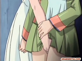 Two Japanese hentai sharing a knob
