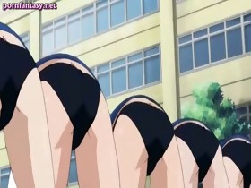 2 manga girls licking giant phallus