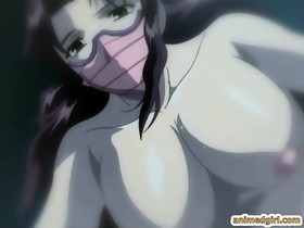 Servitude anime pregnant with muzzle hard poked..